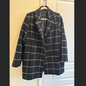 Madewell Hollis Double-Breasted Coat in Windowpane S